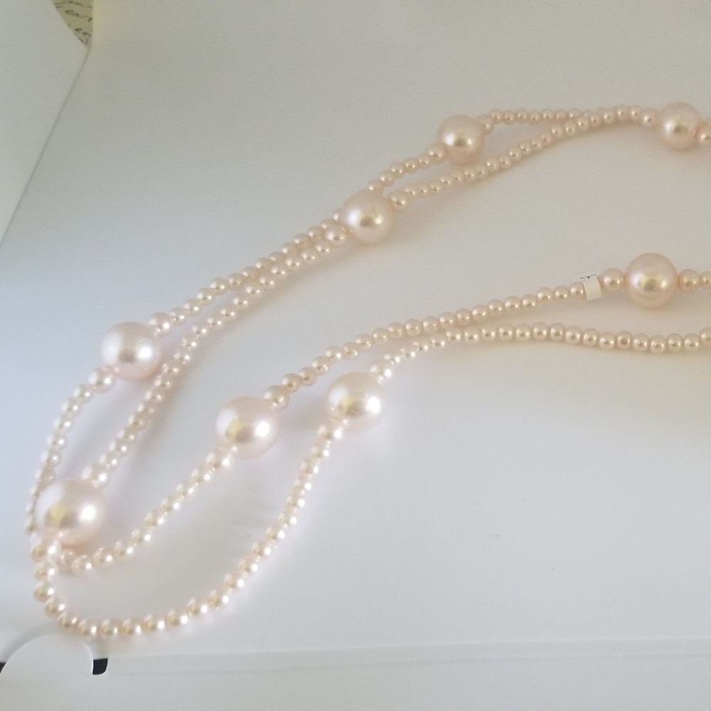 Faux Pink Pearl Necklace Costume